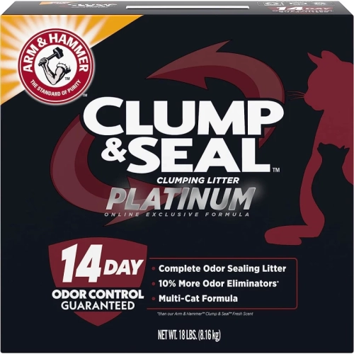 ARM & HAMMER Platinum Cat Litter: 14-Day Odor Control, Multi-Cat, Hard Clumping Clay, 99.99% Dust-Free - 8.16kg