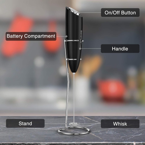 Strak Milk Frother Handheld Battery Operated Electric Foam Maker