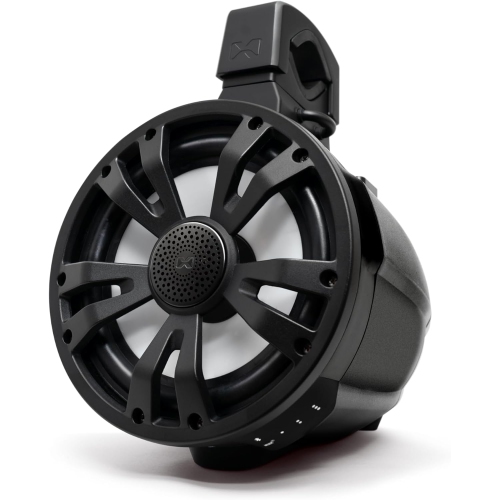 TB8 ExtremeTower Powersports Marine Waterproof Sealed 8-inch 2-Way – 1 Battery-Powered Bluetooth Amplified Speaker + 1 Passive Speaker – Black