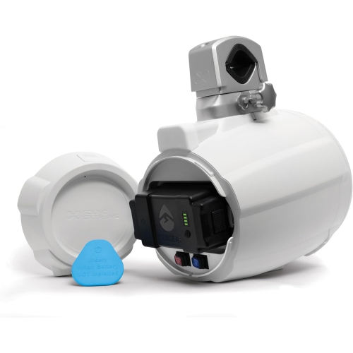 TB8 ExtremeTower Powersports Marine Waterproof Sealed 8-inch 2-Way – 1 Battery-Powered Bluetooth Amplified Speaker + 1 Passive Speaker – White