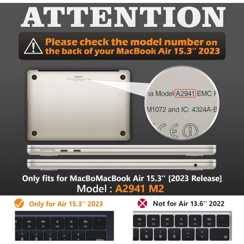 [CS] Heavy Duty Hard Shell Protective Case Cover with Foldable Kickstand for Apple MacBook Air 15" 2023, Beige