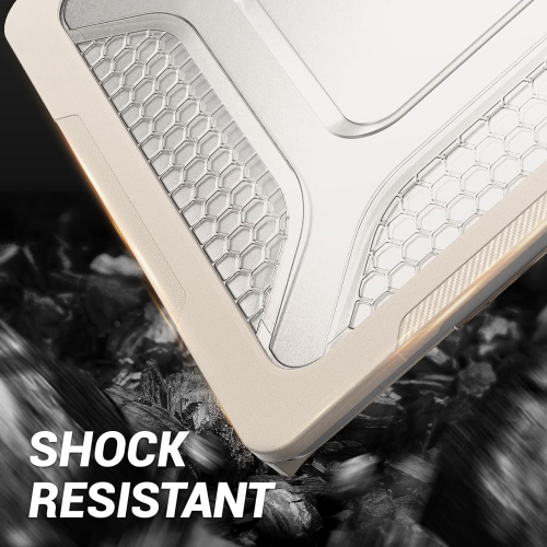 [CS] Heavy Duty Hard Shell Protective Case Cover with Foldable Kickstand for Apple MacBook Air 13" 2018 2019 2020, Beige