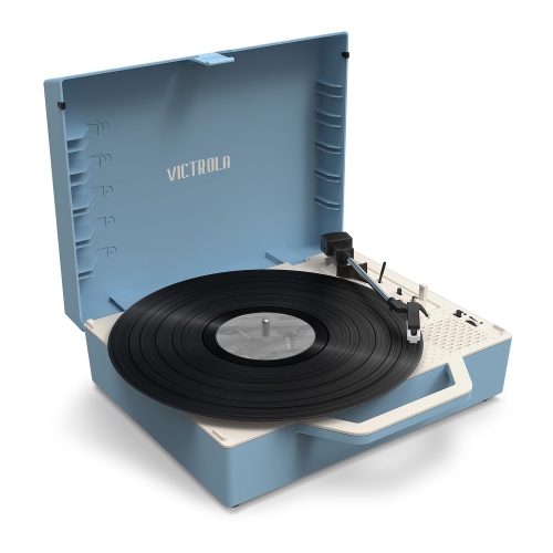 VICTROLA  Re-Spin Sustainable Bluetooth Suitcase Record Player - In Light Blue