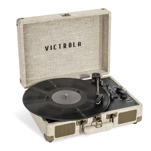 VICTROLA  Journey+ Signature Bluetooth Suitcase Record Player - Linen In Beige