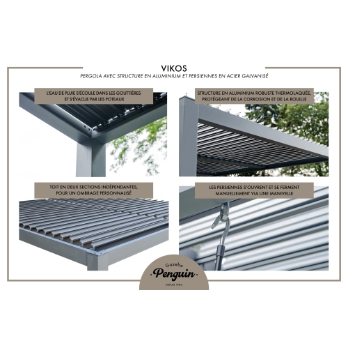 Vikos 10 x13 Aluminum stand alone Pergola