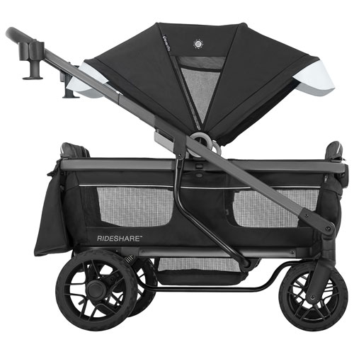 Chariot poussette double Shyft Rideshare d'Evenflo - Noir sterling