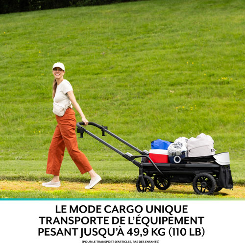 Chariot poussette double Shyft Rideshare d'Evenflo - Noir sterling