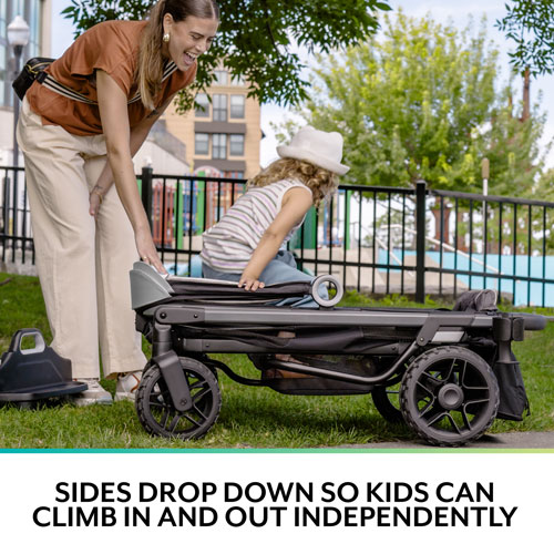Chariot poussette double Shyft Rideshare d'Evenflo - Noir sterling
