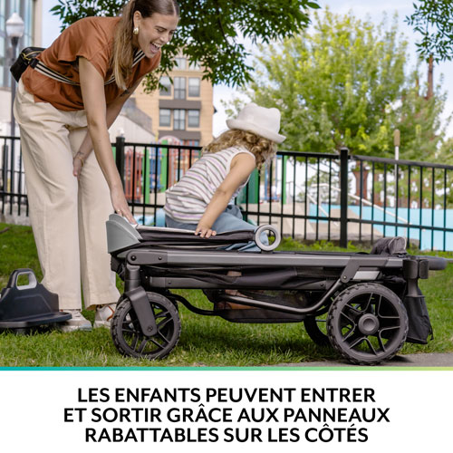 Chariot poussette double Shyft Rideshare d'Evenflo - Noir sterling