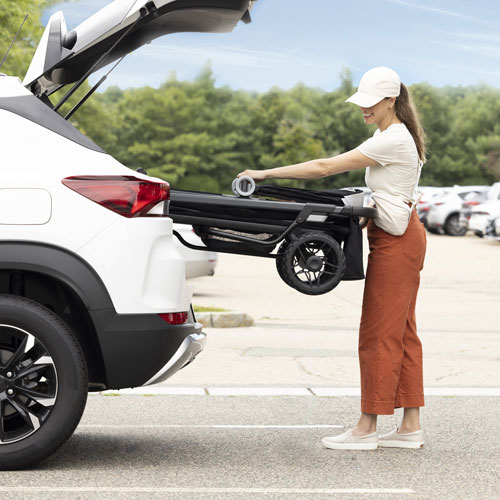 Chariot poussette double Shyft Rideshare d'Evenflo - Bleu électrique