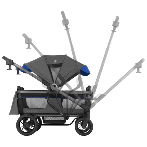 Chariot poussette double Shyft Rideshare d'Evenflo - Bleu électrique