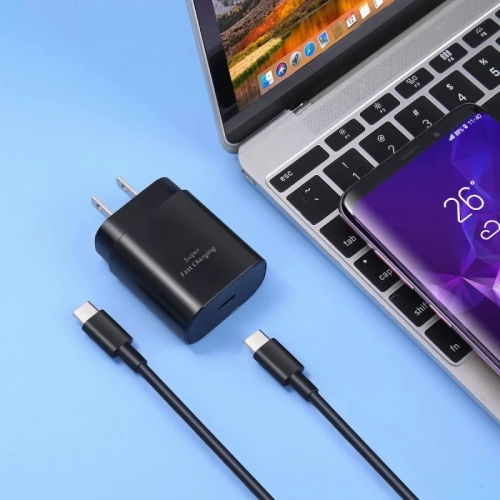 25&nbsp;W – Chargeur rapide USB-C et câble 6&nbsp;pi pour Galaxy S23/S24 Ultra, S22, S21, S20, A14/A53/A23/A54, Z Fold5/Flip5, Note, Pixel, Tab S8+ -