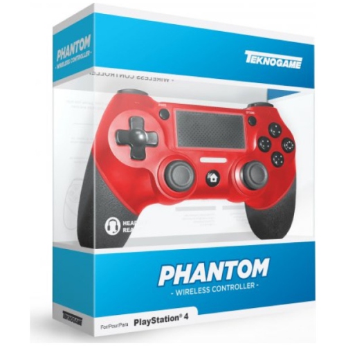 Manette de jeu sans fil rouge fantôme pour PS4