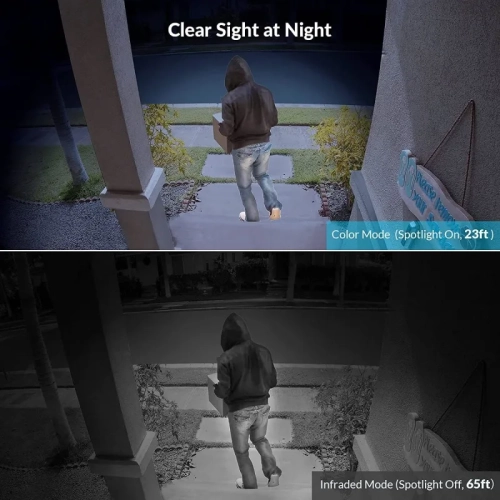 Wireless Outdoor 2K Security Camera: Solar & Battery Powered with Spotlight, Siren, Motion Detection, Color Night Vision, 2-Way Audio, IP66, 2.4GHz