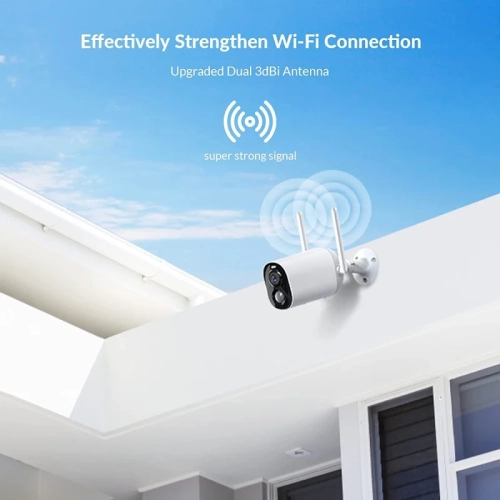 Wireless Outdoor 2K Security Camera: Solar & Battery Powered with Spotlight, Siren, Motion Detection, Color Night Vision, 2-Way Audio, IP66, 2.4GHz