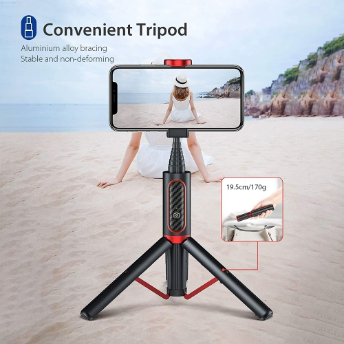 Wireless Selfie Stick Tripod for Apple & Android Devices, Selfie Stick Tripod, Selfie Stick with Remote, Portable & Lightweight Home Travel Use