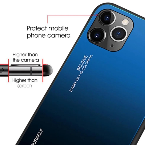 Gradient Glass Case for iPhone 12 and 12 PRO, Slim Thin Anti-Scratch Shockproof Protective Case, Tempered Glass Back Cover-FREE SHIPPING