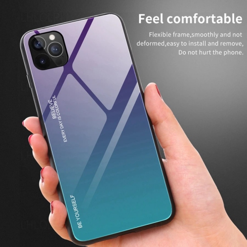 Étui en verre gradient pour iPhone 12 et 12 PRO, étui protecteur mince, mince, anti-rayures, EXPÉDITION sans couvercle arrière EN verre trempé