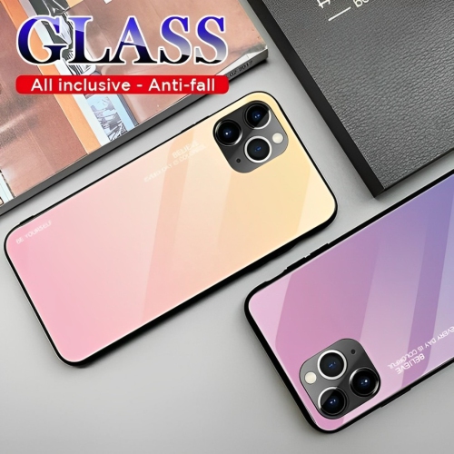 Étui en verre gradient pour iPhone 13, étui protecteur mince, mince et antichoc, EXPÉDITION sans couvercle arrière en verre trempé