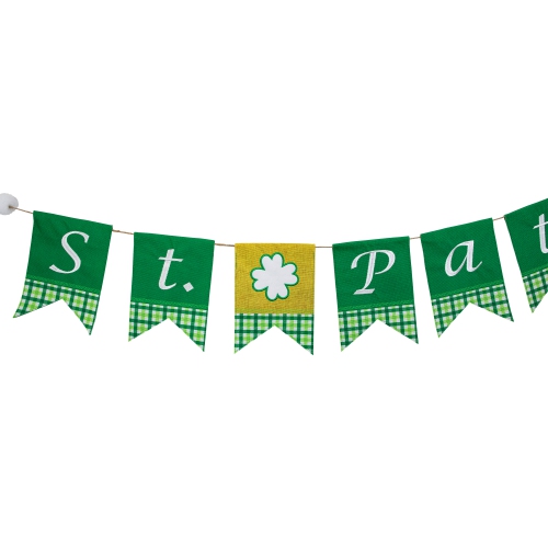 7.5' Plaid "St. Patrick's" Swallowtail Flag Wall Banner