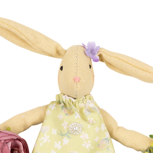 Girl Bunny Artificial Floral Easter Wreath - 10" - Green