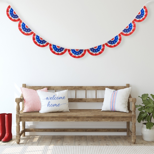 9.75' Americana USA Flag Bunting Hanging Wall Banner