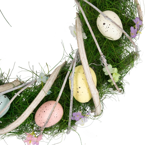 Speckled Eggs and Spring Flowers Easter Wreath - 15"