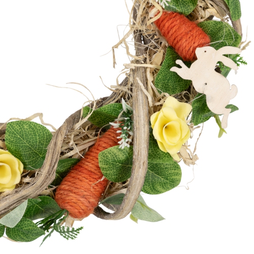 Mixed Floral and Carrots Artificial Easter Wreath - 11.5"