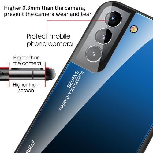 Gradient Glass Case for Samsung S22, Slim Thin Anti-Scratch Shockproof Protective Case, Tempered Glass Back Cover-FREE SHIPPING