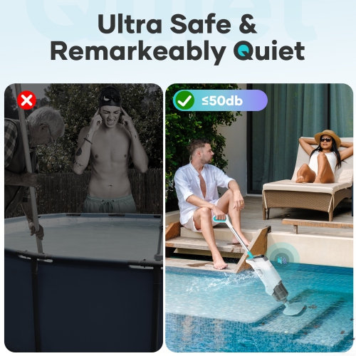 Aiper Pilot V2 - aspirateur de piscine portatif rechargeable pour spas, piscines gonflables au-dessus du sol, fonctionne avec les poteaux de piscine