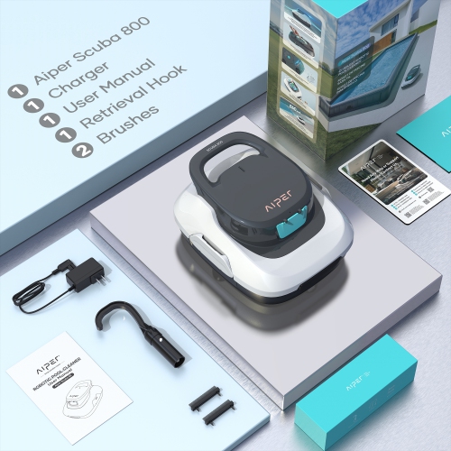 Aiper Scuba 800 - Cordless Robotic Pool Cleaner for Flat Above-Ground Pools up to 860sq.ft, Automatic Pool Vacuum