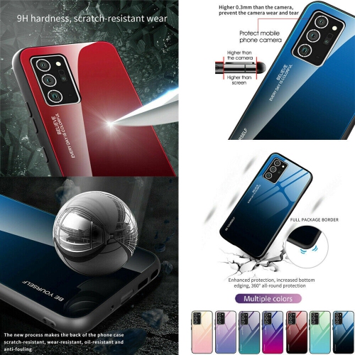 Gradient Glass Case for Samsung S20 PLUS, Slim Thin Anti-Scratch Shockproof Protective Case, Tempered Glass Back Cover-FREE SHIPPING