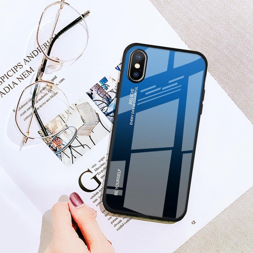 Gradient Glass Case for iPhone XR, Slim Thin Anti-Scratch Shockproof Protective Case, Tempered Glass Back Cover-FREE SHIPPING