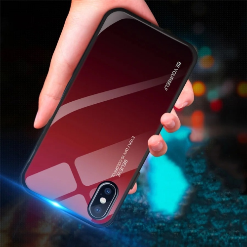 Étui en verre gradient pour iPhone XR, étui protecteur mince, anti-rayures, arrière EN verre trempé, EXPÉDITION GRATUITE