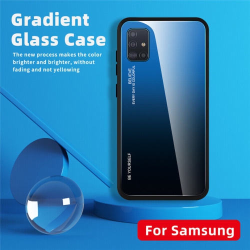 Étui en verre gradient pour Samsung S20FE, étui protecteur mince, anti-rayures, arrière EN verre trempé, EXPÉDITION GRATUITE