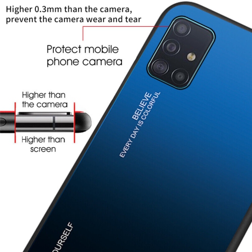 Étui en verre gradient pour Samsung S20FE, étui protecteur mince, anti-rayures, arrière EN verre trempé, EXPÉDITION GRATUITE
