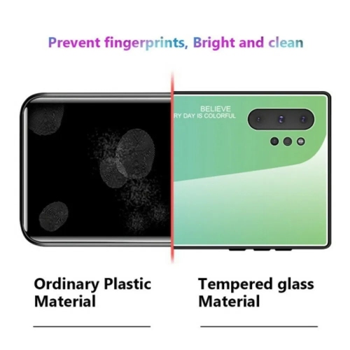 Étui en verre gradient pour Samsung NOTE 10 PLUS, étui de protection mince, mince et antichoc, EXPÉDITION sans couvercle arrière EN verre trempé