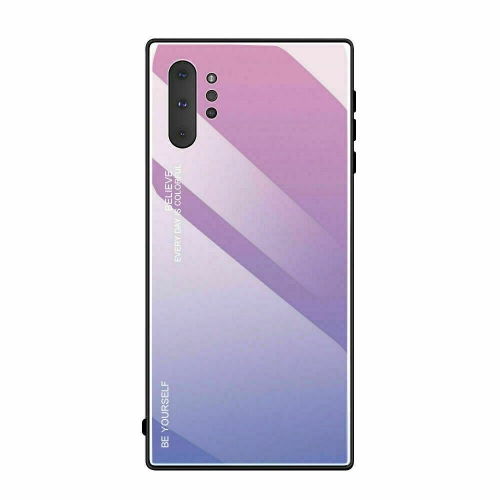 Étui en verre gradient pour Samsung NOTE 10 PLUS, étui de protection mince, mince et antichoc, EXPÉDITION sans couvercle arrière EN verre trempé