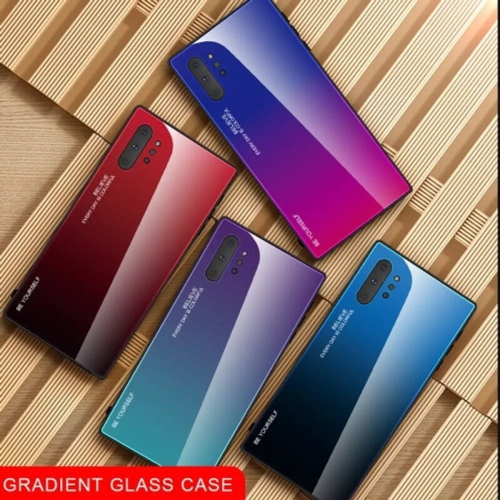 Étui en verre gradient pour Samsung NOTE 10 PLUS, étui de protection mince, mince et antichoc, EXPÉDITION sans couvercle arrière EN verre trempé