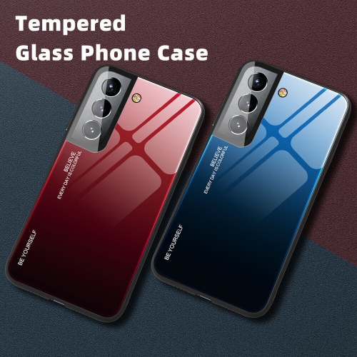 Gradient Glass Case for Samsung S21, Slim Thin Anti-Scratch Shockproof Protective Case, Tempered Glass Back Cover-FREE SHIPPING