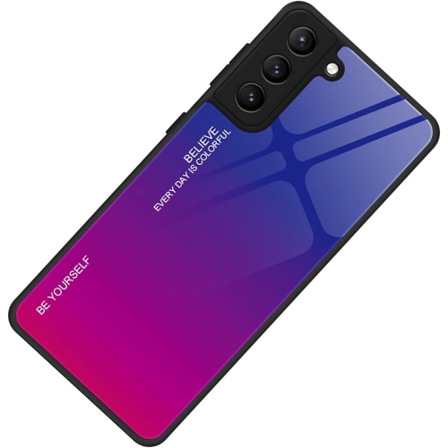 Étui en verre gradient pour Samsung S21 PLUS, étui protecteur mince, mince et antichoc, EXPÉDITION sans couvercle arrière en verre trempé