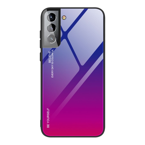 Étui en verre gradient pour Samsung S21 PLUS, étui protecteur mince, mince et antichoc, EXPÉDITION sans couvercle arrière en verre trempé