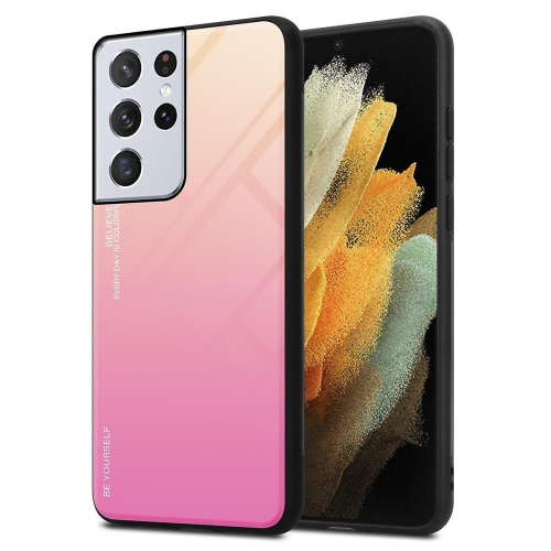 Étui en verre gradient pour Samsung S21 ULTRA, étui protecteur mince, mince et antichoc, EXPÉDITION sans couvercle arrière en verre trempé
