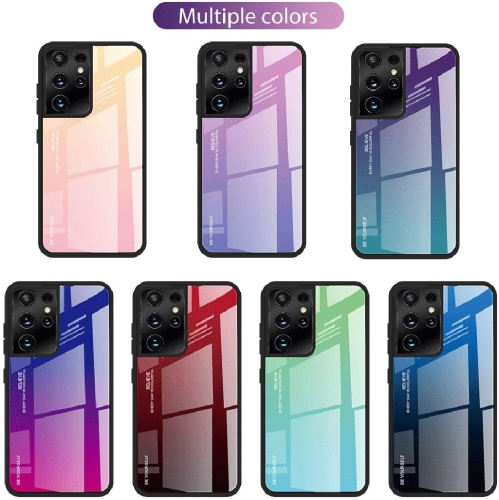Étui en verre gradient pour Samsung S21 ULTRA, étui protecteur mince, mince et antichoc, EXPÉDITION sans couvercle arrière en verre trempé