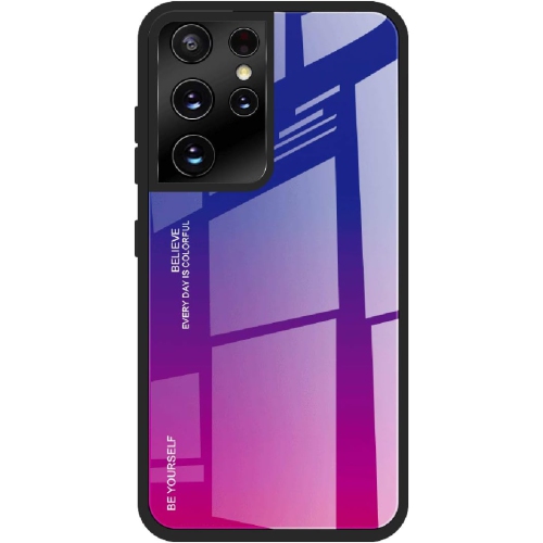 Étui en verre gradient pour Samsung S21 ULTRA, étui protecteur mince, mince et antichoc, EXPÉDITION sans couvercle arrière en verre trempé