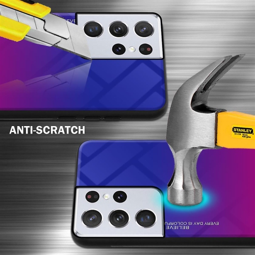 Étui en verre gradient pour Samsung S21 ULTRA, étui protecteur mince, mince et antichoc, EXPÉDITION sans couvercle arrière en verre trempé