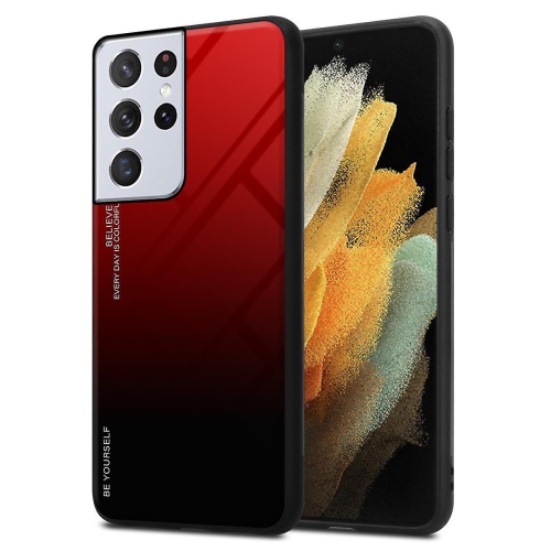 Étui en verre gradient pour Samsung S21 ULTRA, étui protecteur mince, mince et antichoc, EXPÉDITION sans couvercle arrière en verre trempé