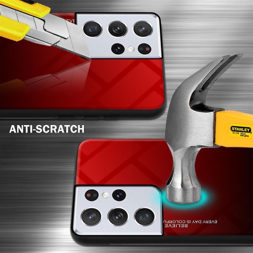 Étui en verre gradient pour Samsung S21 ULTRA, étui protecteur mince, mince et antichoc, EXPÉDITION sans couvercle arrière en verre trempé