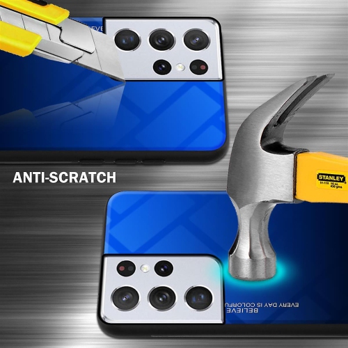 Étui en verre gradient pour Samsung S21 ULTRA, étui protecteur mince, mince et antichoc, EXPÉDITION sans couvercle arrière en verre trempé