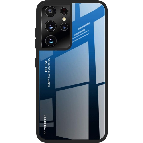 Étui en verre gradient pour Samsung S21 ULTRA, étui protecteur mince, mince et antichoc, EXPÉDITION sans couvercle arrière en verre trempé